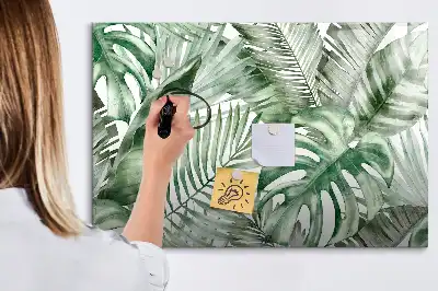 Quadro magnético para desenho estampa de folhas de plantas