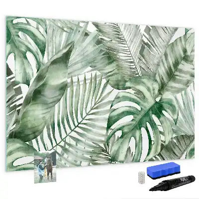 Quadro magnético para desenho estampa de folhas de plantas