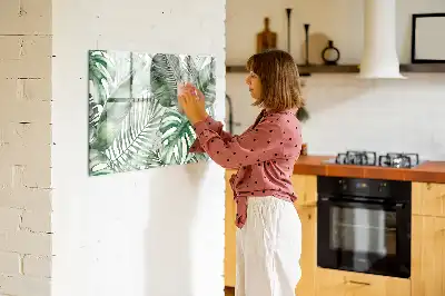 Quadro magnético para desenho estampa de folhas de plantas