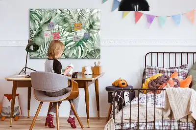 Quadro magnético para desenho estampa de folhas de plantas