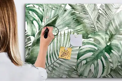 Quadro magnético para desenho estampa de folhas de plantas