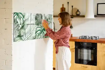 Quadro magnético para desenho estampa de folhas de plantas