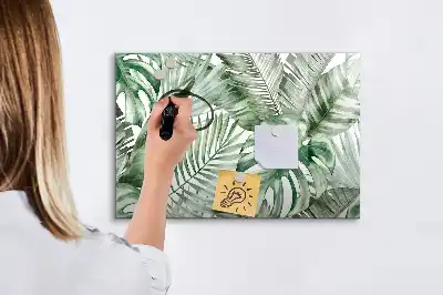 Quadro magnético para desenho estampa de folhas de plantas
