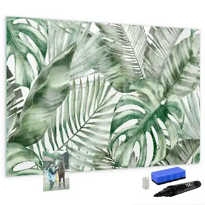 Quadro magnético para desenho estampa de folhas de plantas