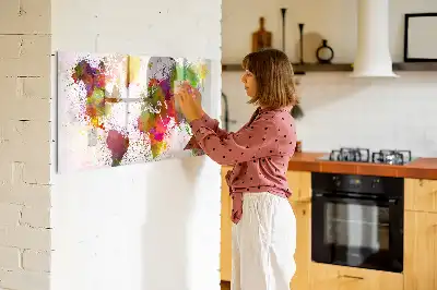 Quadro magnético para desenhar estampa de mapa-múndi em aquarela
