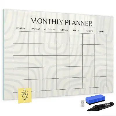 Quadro magnético para desenhar planner mensal