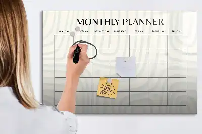 Quadro magnético para desenhar planner mensal