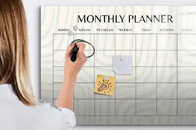 Quadro magnético para desenhar planner mensal
