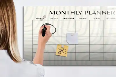 Quadro magnético para desenhar planner mensal