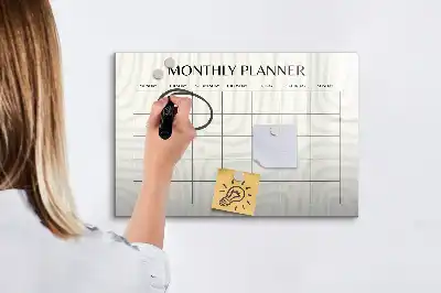 Quadro magnético para desenhar planner mensal