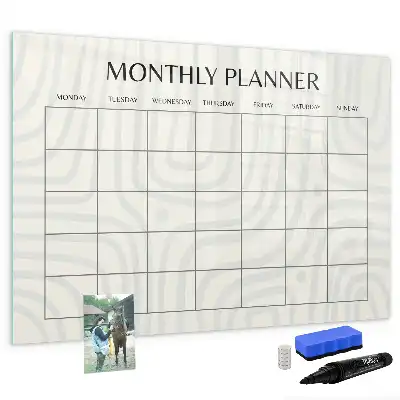 Quadro magnético para desenhar planner mensal