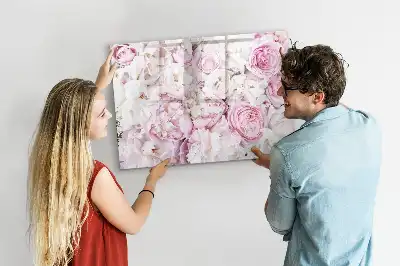 Quadro magnético para escrever com flores decorativas