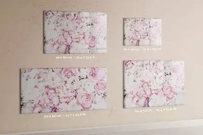Quadro magnético para escrever com flores decorativas