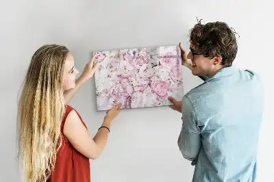 Quadro magnético para escrever com flores decorativas