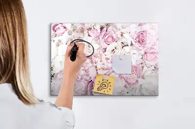 Quadro magnético para escrever com flores decorativas