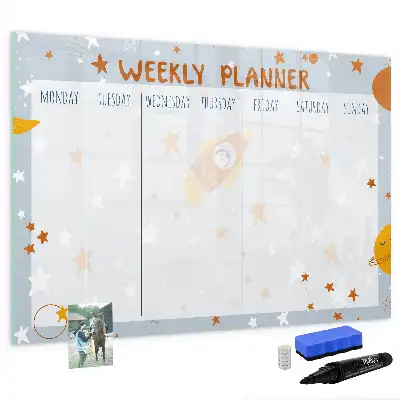 Quadro magnético para desenhar planner semanal