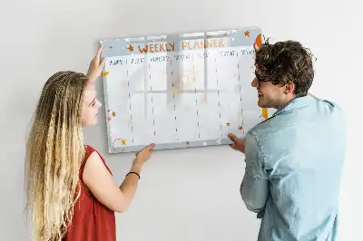 Quadro magnético para desenhar planner semanal