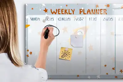 Quadro magnético para desenhar planner semanal