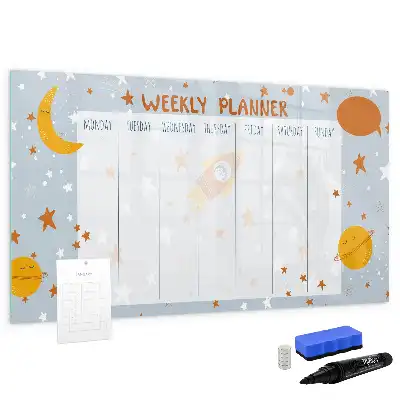 Quadro magnético para desenhar planner semanal