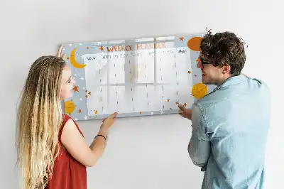 Quadro magnético para desenhar planner semanal