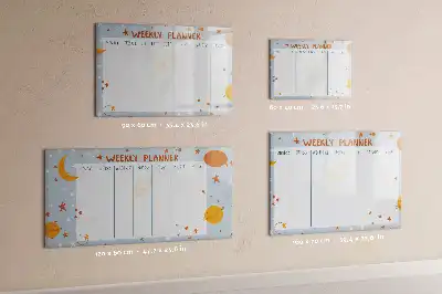 Quadro magnético para desenhar planner semanal