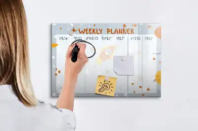 Quadro magnético para desenhar planner semanal
