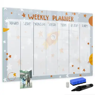 Quadro magnético para desenhar planner semanal