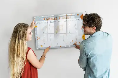 Quadro magnético para desenhar planner semanal