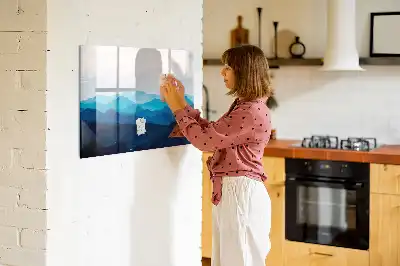 Quadro magnético para desenho tema água em aquarela