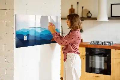 Quadro magnético para desenho tema água em aquarela