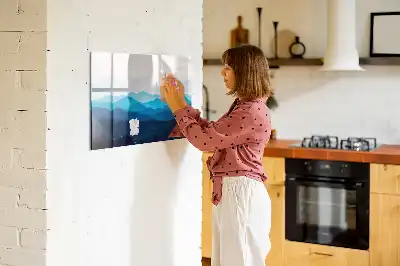 Quadro magnético para desenho tema água em aquarela
