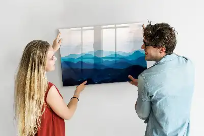 Quadro magnético para desenho tema água em aquarela