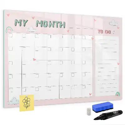 Planner mensal infantil quadro magnético para escrever