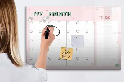 Planner mensal infantil quadro magnético para escrever