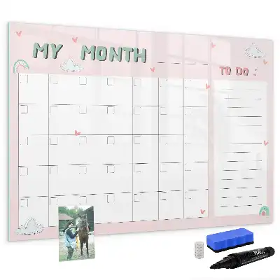 Planner mensal infantil quadro magnético para escrever
