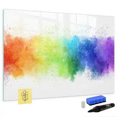 Quadro magnético para escrever com estampa de arco-íris abstrato