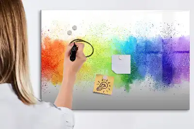 Quadro magnético para escrever com estampa de arco-íris abstrato
