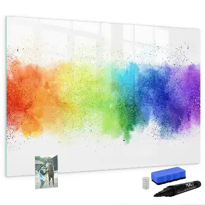Quadro magnético para escrever com estampa de arco-íris abstrato