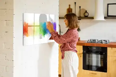 Quadro magnético para escrever com estampa de arco-íris abstrato