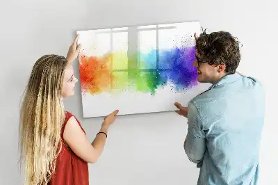 Quadro magnético para escrever com estampa de arco-íris abstrato