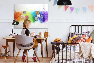 Quadro magnético para escrever com estampa de arco-íris abstrato