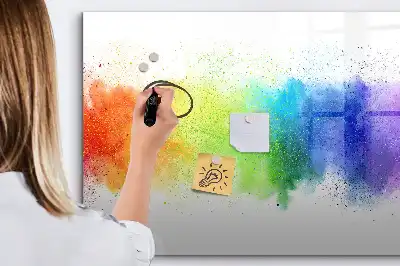 Quadro magnético para escrever com estampa de arco-íris abstrato