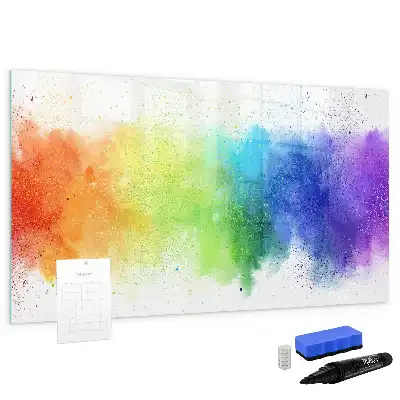 Quadro magnético para escrever com estampa de arco-íris abstrato