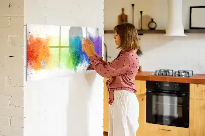 Quadro magnético para escrever com estampa de arco-íris abstrato