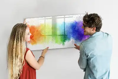 Quadro magnético para escrever com estampa de arco-íris abstrato