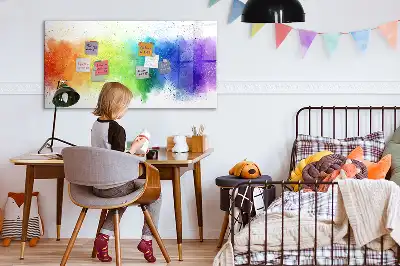 Quadro magnético para escrever com estampa de arco-íris abstrato