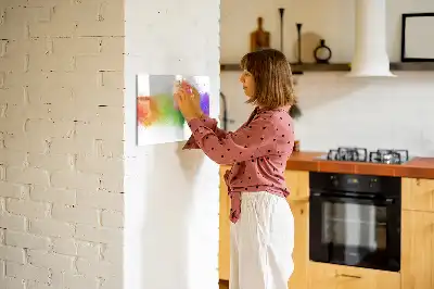Quadro magnético para escrever com estampa de arco-íris abstrato