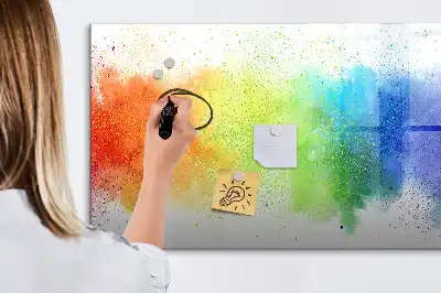 Quadro magnético para escrever com estampa de arco-íris abstrato