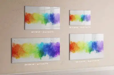 Quadro magnético para escrever com estampa de arco-íris abstrato