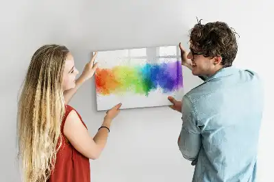 Quadro magnético para escrever com estampa de arco-íris abstrato